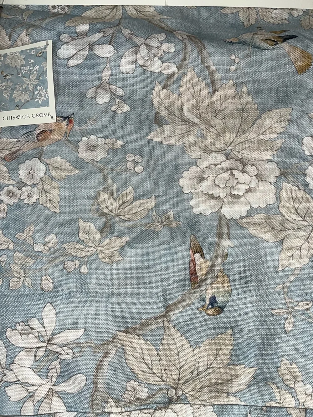 NWT Sanderson Chiswick Grove Floral Bird design Drapes 2 Panels Size 50